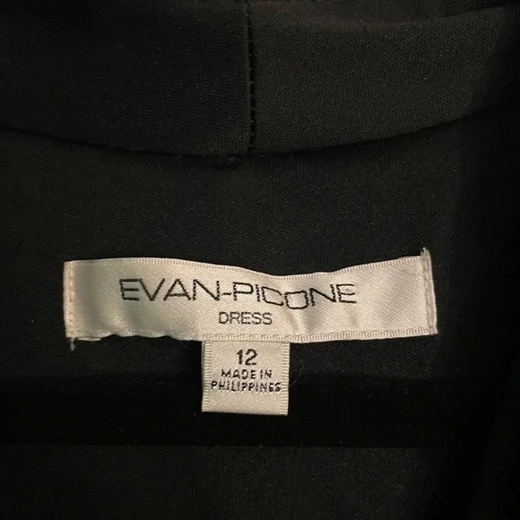 Evan Picone black matte jersey Marilyn dress! Figure flattering/stretchy sz‎ 12 - Picture 3 of 5